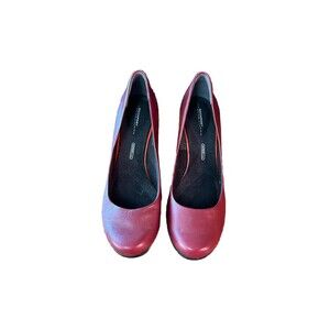 Rockport Adiprene Adidas Walkability Red Leather Pumps Heels Round Toe Womens 7